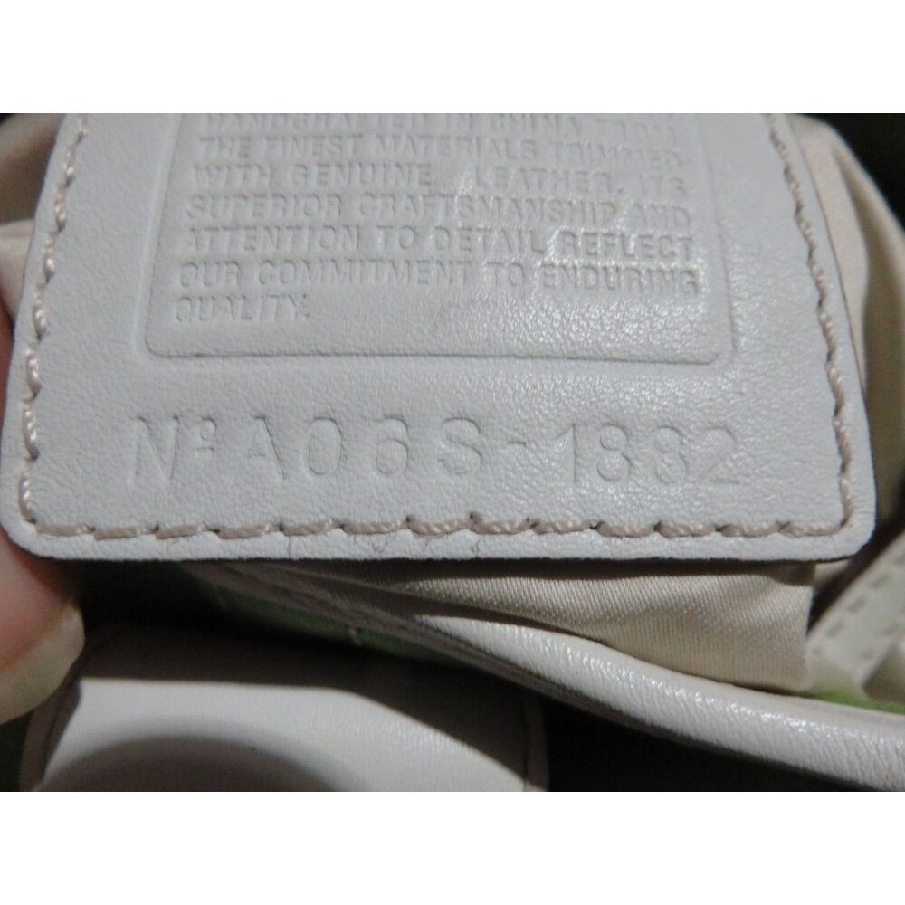 Coach 2006 Vintage Y2K Green & White Soho Twill & Leather Mini Tote - Picture 8 of 14